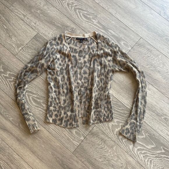 Banana Republic Mad Men Cheetah Cardigan Mohair - Picture 1 of 4